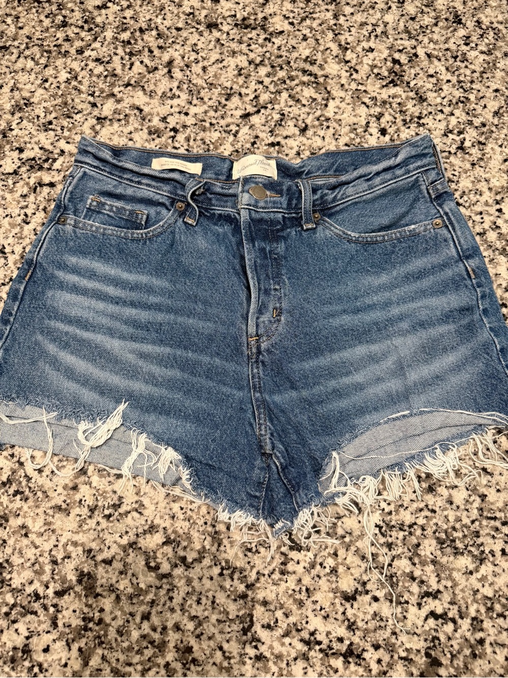 Universal Thread Distressed Mid-High Rise Blue Denim Cutoff Shorts